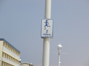 2 Miles Sign on the Ocean City MD Boardwalk